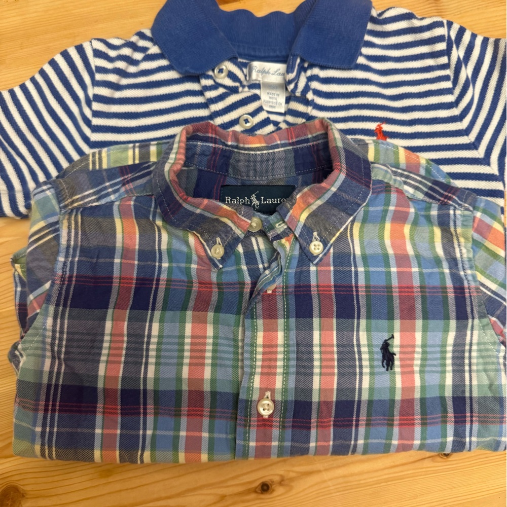 Baby boys 24 mos lot Ralph Lauren Polo shirt. SPRING! Flawed play condition